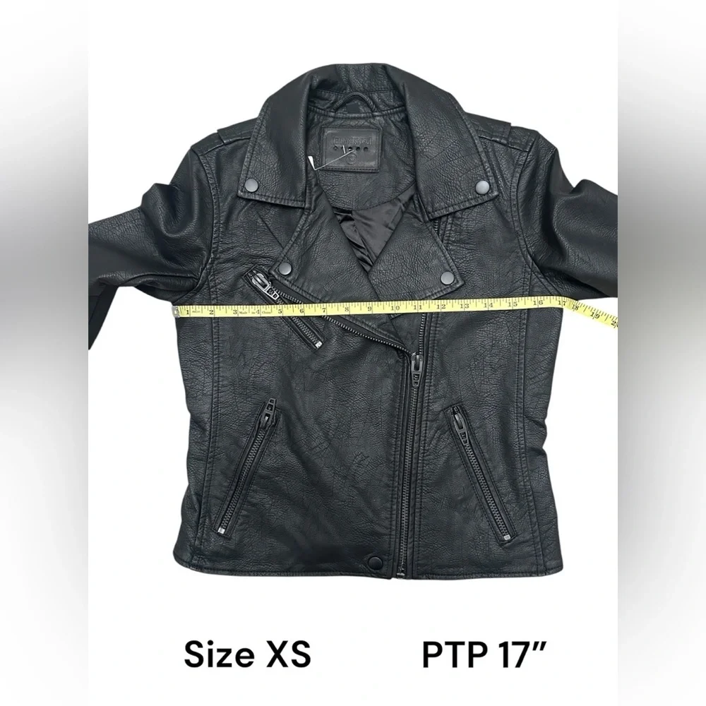 BLANK NYC Moto Jacket Vegan Leather Matte Black Onyx Women’s Size XS Small NEW - Picture 15 of 15